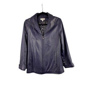 D&Co. Genuine Leather Jacket XS Purple